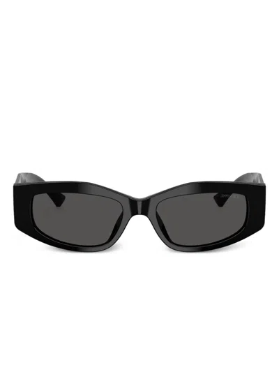 Jimmy Choo Geometric-frame Sunglasses In Black