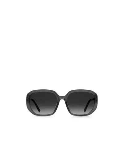 Jimmy Choo Geometric Frame Sunglasses In Black