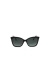 Jimmy Choo Geometric Frame Sunglasses In Black