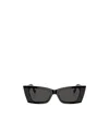 Jimmy Choo Geometric Frame Sunglasses In Black/dark Grey