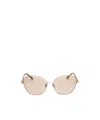 Jimmy Choo Geometric Frame Sunglasses In Nude