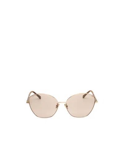 Jimmy Choo Geometric Frame Sunglasses In Nude