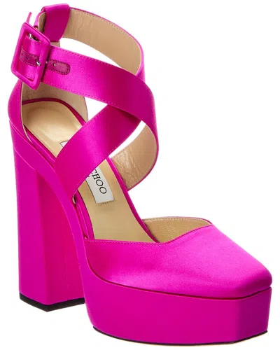 JIMMY CHOO JIMMY CHOO GIAN 140 SATIN PLATFORM PUMP