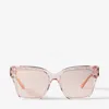 Jimmy Choo Giava Square-frame Sunglasses In Ez Pink Mirror Rose Gold