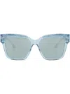 Jimmy Choo Giava Glitter Sunglasses In Blue