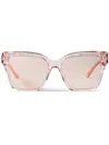 Jimmy Choo Giava Square-frame Sunglasses In Pink