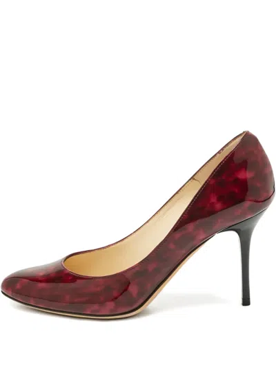 Pre-owned Jimmy Choo Gilbert Patent Leather Pumps In Red