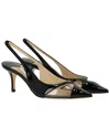 Jimmy Choo Slingback-pumps Aus Lackleder Und Pvc In Black
