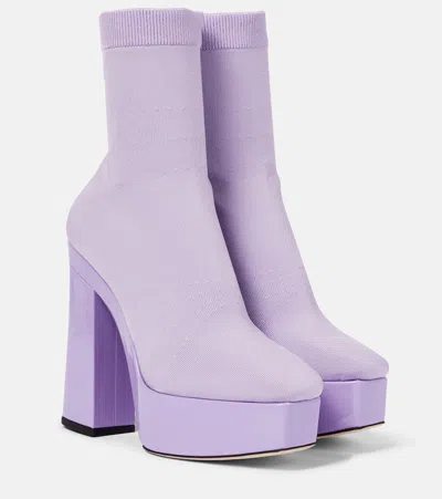 Jimmy Choo Giome 140 Sock Ankle Boots In Wisteria/wistera