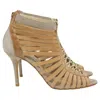 Jimmy Choo Gladiator Multistrap Caged Sandals In Brown Leather In Brown