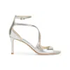 Jimmy Choo Gleaming Open-toe Sandals With Delicate Ankle Strap In Silver