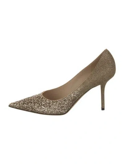 Pre-owned Jimmy Choo Glitter Accents Pumps In Gold