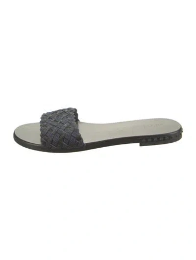 Pre-owned Jimmy Choo Glitter Accents Slippers In Blue