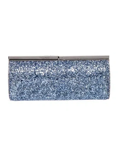 Pre-owned Jimmy Choo Glitter Clutch In Blue