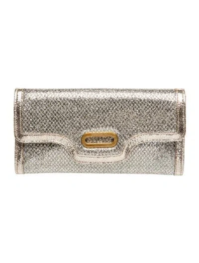 Pre-owned Jimmy Choo Glitter Clutch In Gold