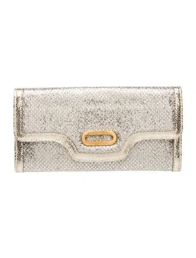 Pre-owned Jimmy Choo Glitter Clutch In Gold