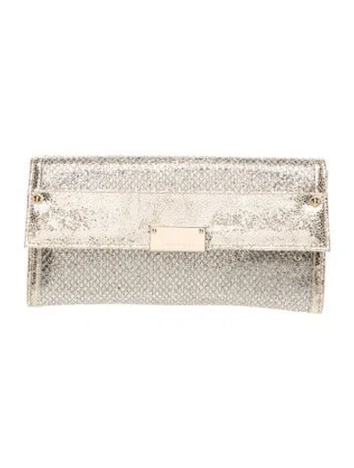 Pre-owned Jimmy Choo Glitter Clutch In Gold