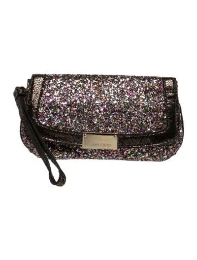 Pre-owned Jimmy Choo Glitter Clutch In Pink
