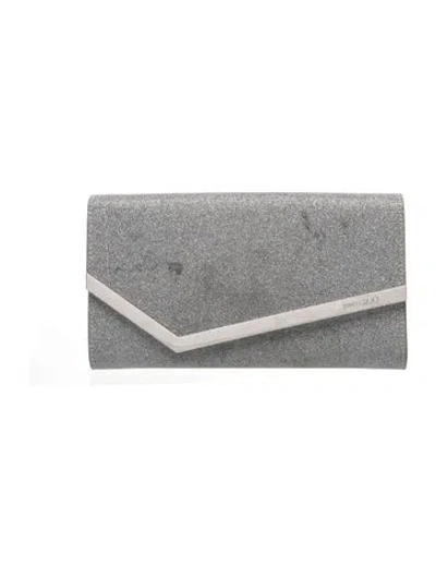 Pre-owned Jimmy Choo Glitter Clutch In Silver