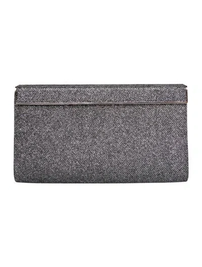 Pre-owned Jimmy Choo Glitter Clutch In Silver