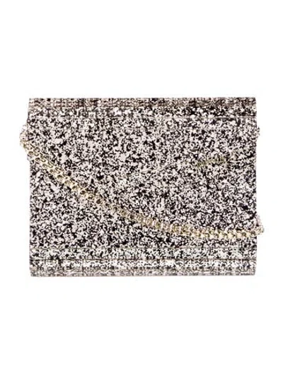 Pre-owned Jimmy Choo Glitter Clutch In Silver