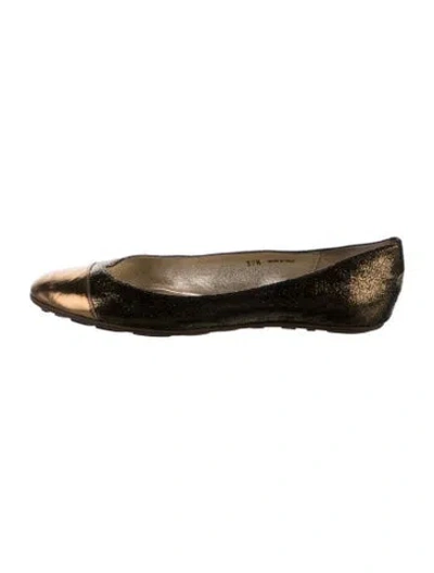 Pre-owned Jimmy Choo Glitter Colorblock Pattern Flats