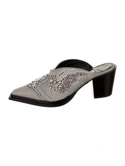 Pre-owned Jimmy Choo Glitter Colorblock Pattern Mules In Multi