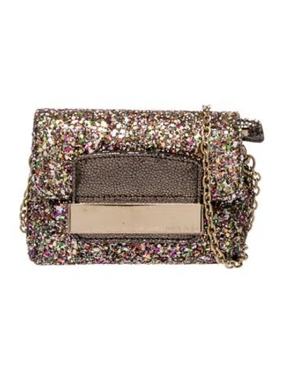 Pre-owned Jimmy Choo Glitter Crossbody Bag In Purple