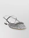 Jimmy Choo Glitter Pointed Toe Sandals With Embellished Detail