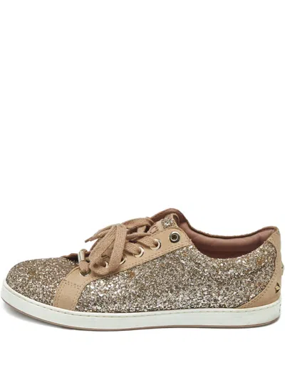 Pre-owned Jimmy Choo Glitter-embellishment Sneakers In Neutral
