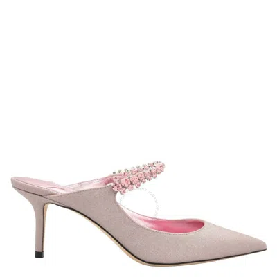 Jimmy Choo Glitter Fabric Bing 65 Mules In Pink