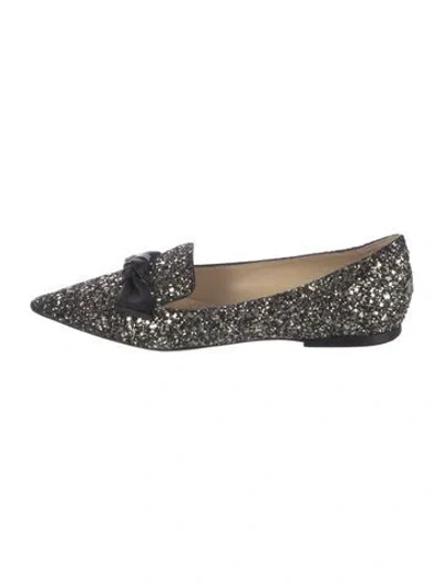 Pre-owned Jimmy Choo Glitter Floral Print Loafers In Multi
