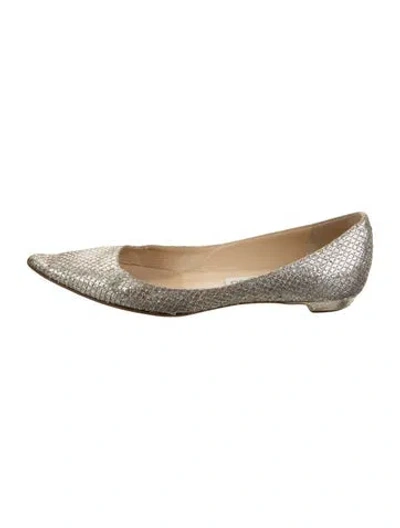 Pre-owned Jimmy Choo Glitter Glitter Accents Ballet Flats
