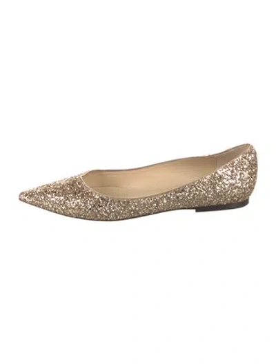 Pre-owned Jimmy Choo Glitter Glitter Accents Ballet Flats
