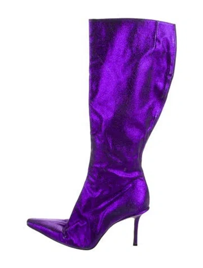 Pre-owned Jimmy Choo Glitter Glitter Accents Boots In Purple