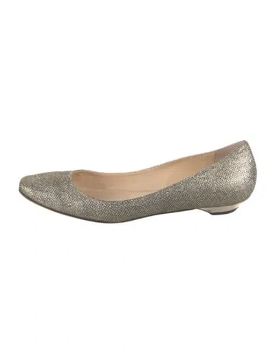 Pre-owned Jimmy Choo Glitter Glitter Accents Flats