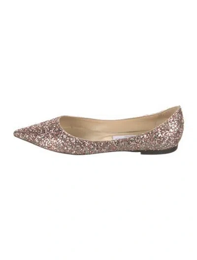 Pre-owned Jimmy Choo Glitter Glitter Accents Flats In Multi