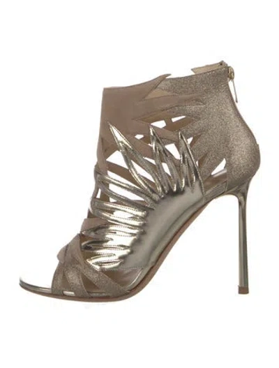 Pre-owned Jimmy Choo Glitter Glitter Accents Gladiator Sandals
