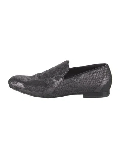 Pre-owned Jimmy Choo Glitter Glitter Accents Loafers In Black