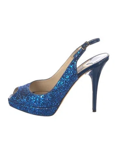 Pre-owned Jimmy Choo Glitter Glitter Accents Slingback Pumps