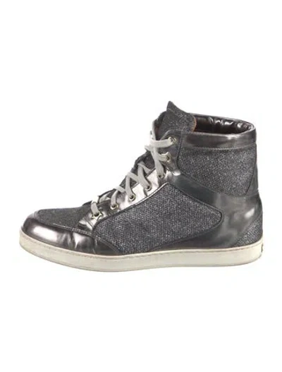 Pre-owned Jimmy Choo Glitter Glitter Accents Wedge Sneakers