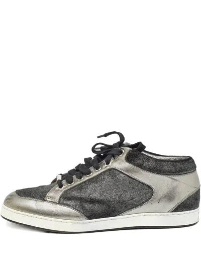 Pre-owned Jimmy Choo Glitter Leather Sneakers