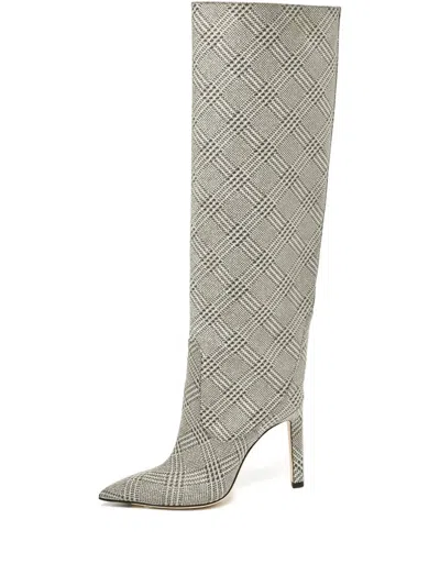 Pre-owned Jimmy Choo Glitter Pattern Boots In Gray