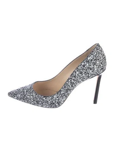 Pre-owned Jimmy Choo Glitter Patterned Pumps In Black