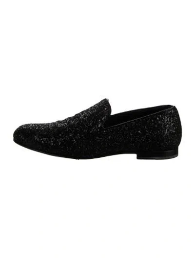 Pre-owned Jimmy Choo Glitter Patterned Slippers In Black