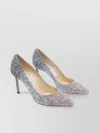 Jimmy Choo Multicolor Glitter Fabric Romy 85 Pumps In Silver