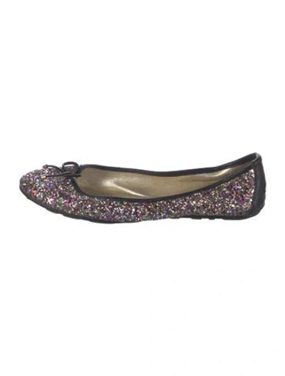 Pre-owned Jimmy Choo Glitter Printed Ballet Flats In Pink