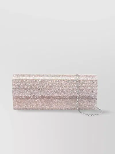 Jimmy Choo Glitter Rectangular Shoulder Bag With Removable Chain
