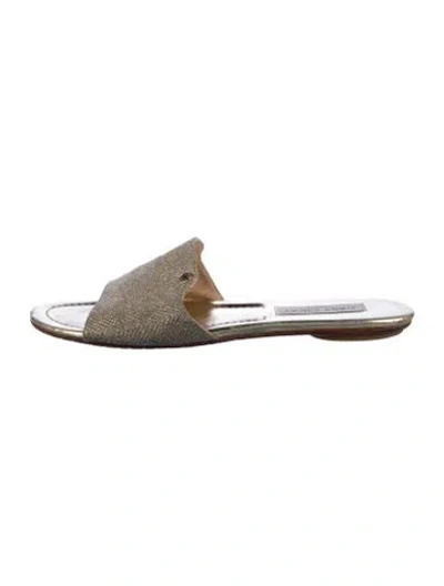 Pre-owned Jimmy Choo Glitter Slides In Gold/metallic
