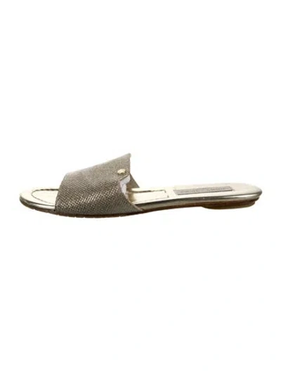 Pre-owned Jimmy Choo Glitter Slides In Gold/metallic